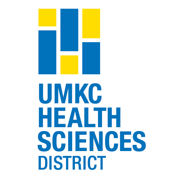 The blue and yellow blocks logo of the Health Sciences District